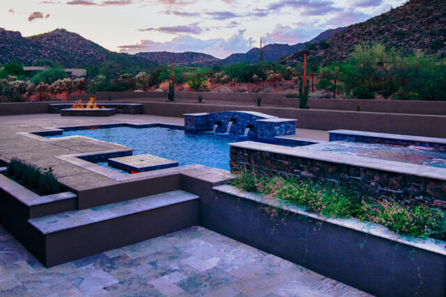 Geometrical pool with water feature - Pools by Design - Master Pools Guild