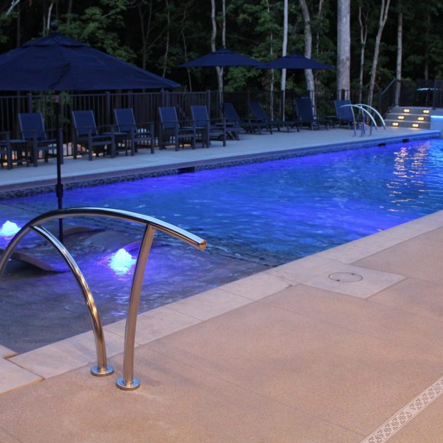 Cole Night - blue lit lap pool- Pool Tech