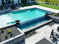 Hawkings pool with water features, Iowa - Pool Tech